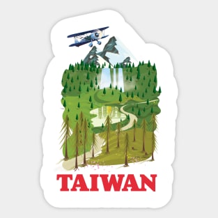 Taiwan landscape travel poster Sticker